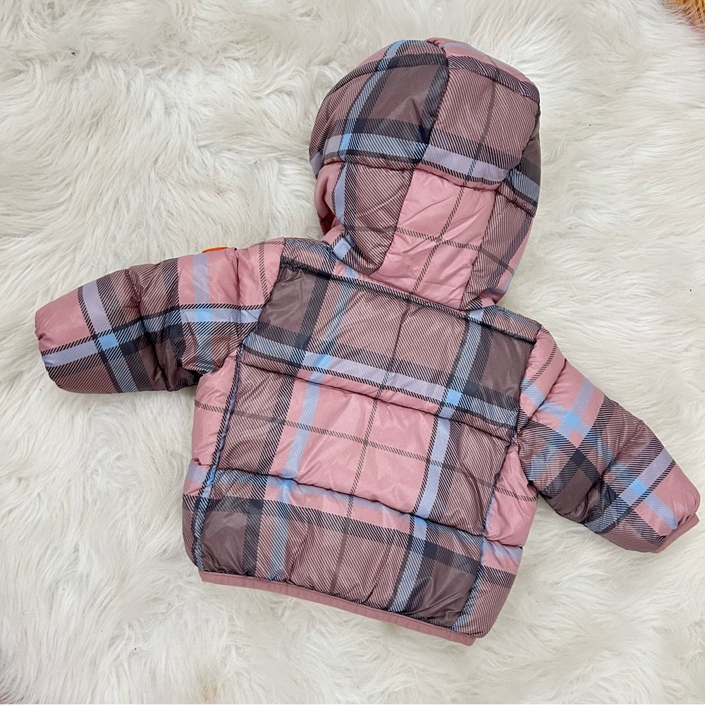 Save The Duck Pink Plaid Ultra Light Jacket - Picture 7 of 7